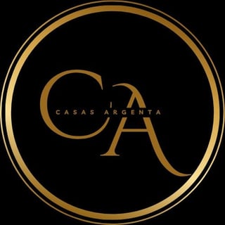Casas Argenta logo con iniciales doradas CA en fondo negro